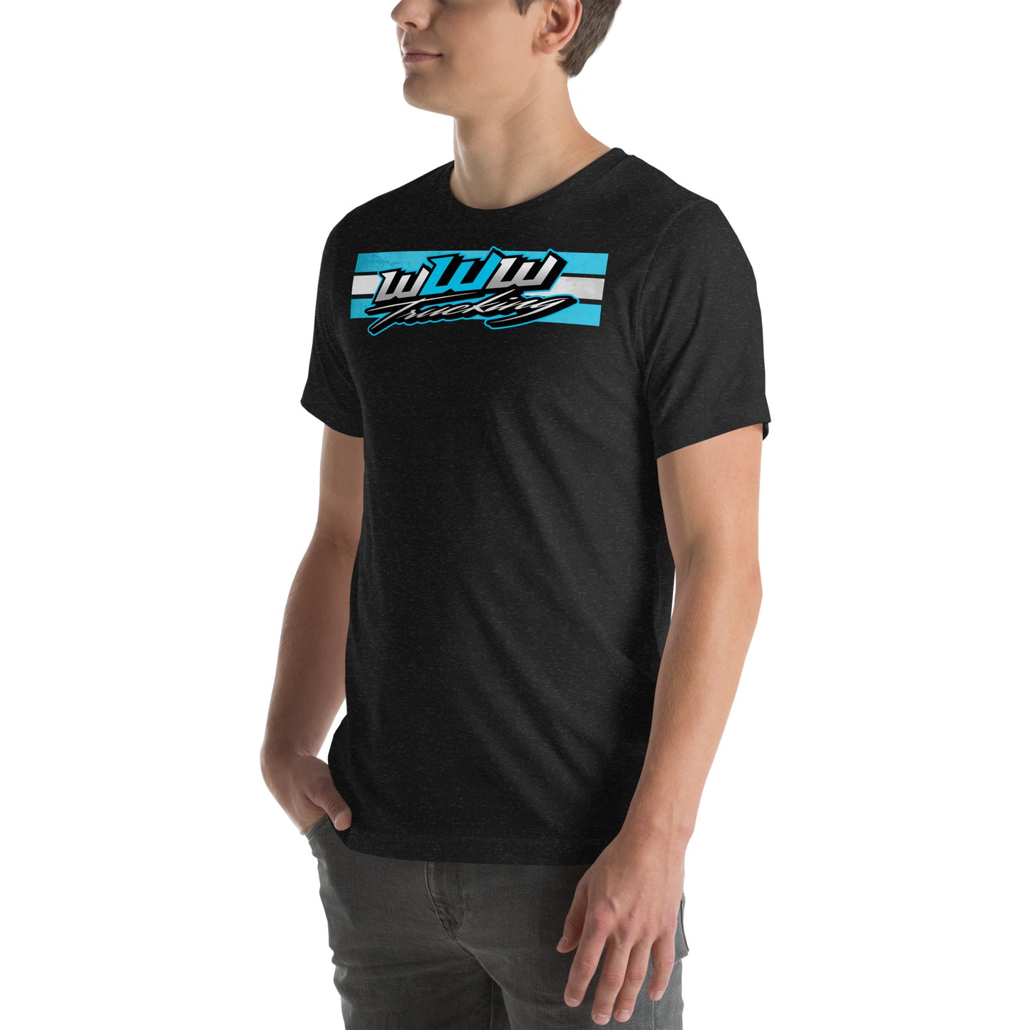 WWW Trucking Blue Line Logo Front Only Tee