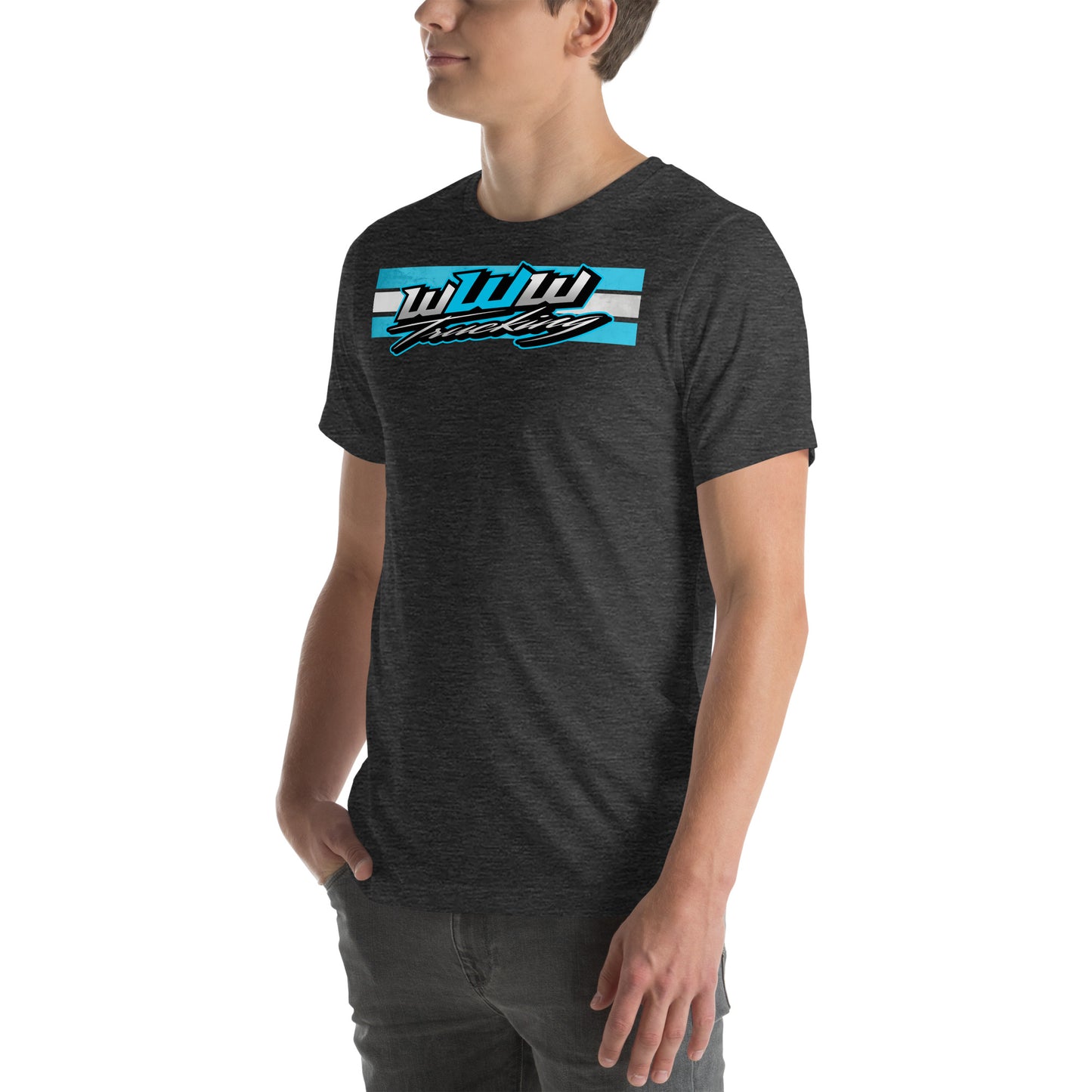 WWW Trucking Blue Line Logo Front Only Tee