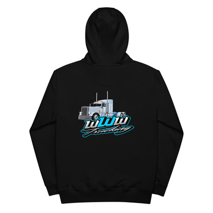 WWW Trucking Blueline Front Truck Back Premium eco hoodie